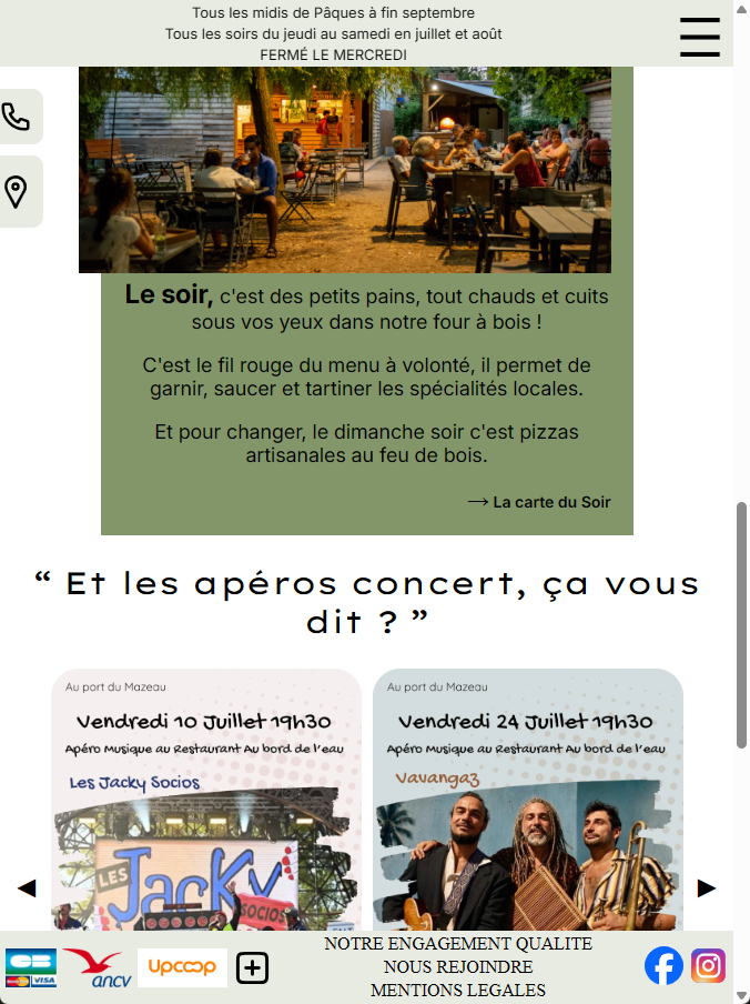 Image d'aperçu du site du Restaurant Au Bord de l'Eau